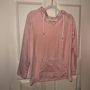 Ocean Drive Pink V-Neck kangaroo pocket Hoodie M beach nautical boho Vacation